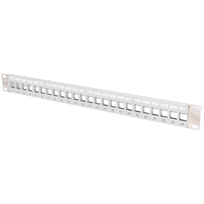 DIGITUS 19 inch modular patch panel, 1U, 24 ports, light grey