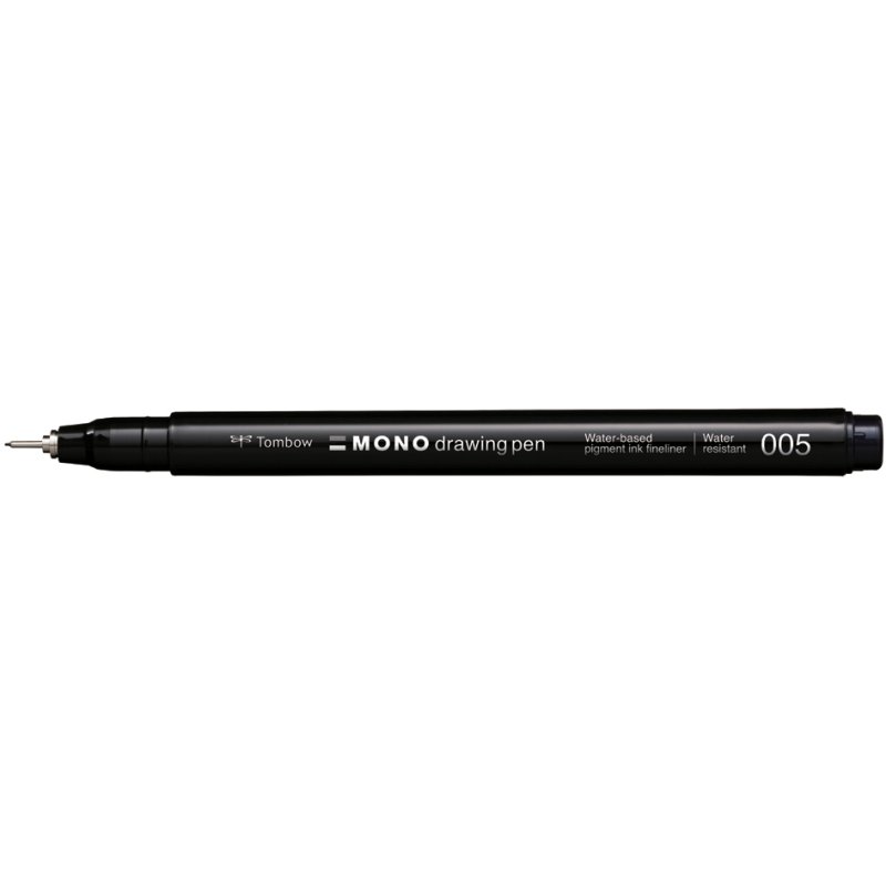TOMBOW fineliner tekenstift, zwart, 0,25 mm, metalen punt