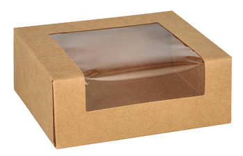 PAPSTAR sushiboxen pure met klapdeksel, 120×100×45 mm, bruin, 25 stuks