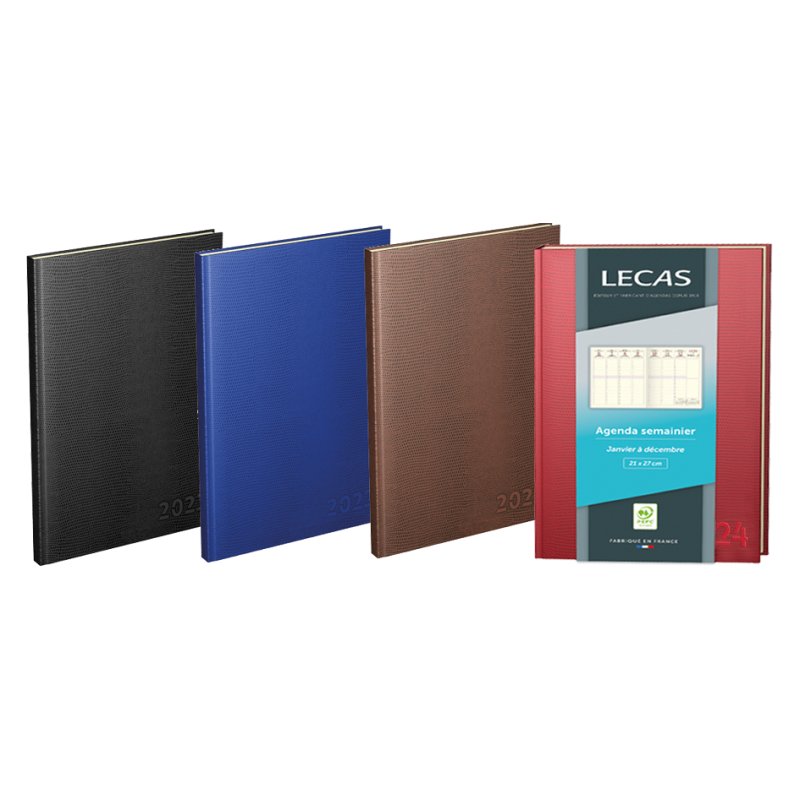 LECAS agenda LEZARD, 210 x 270 mm, division hebdomadaire, couverture colorée
