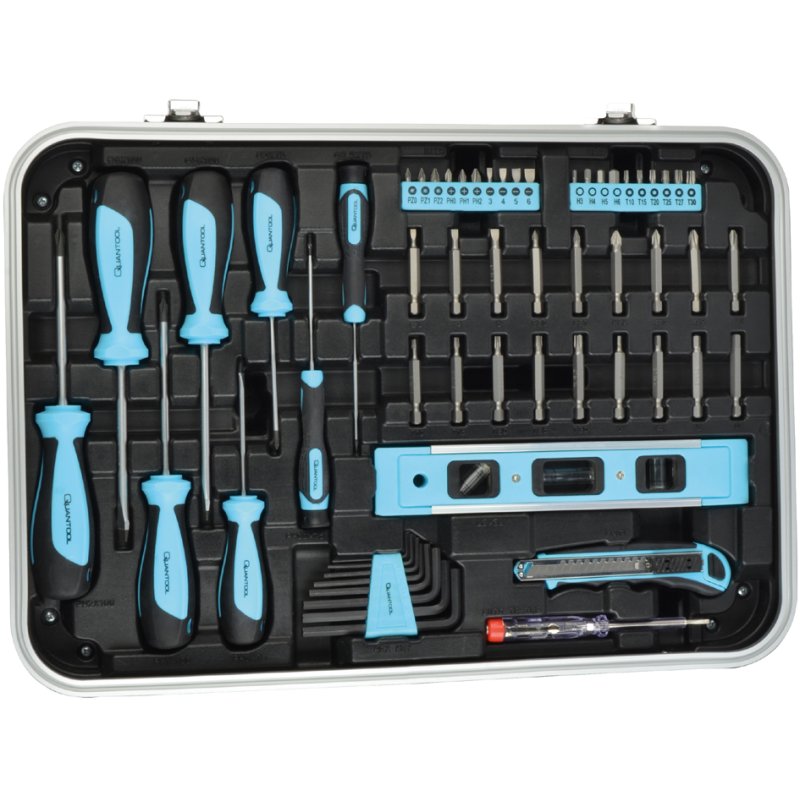 QUANTOOL Ensemble d'outils, 98 pièces, en mallette