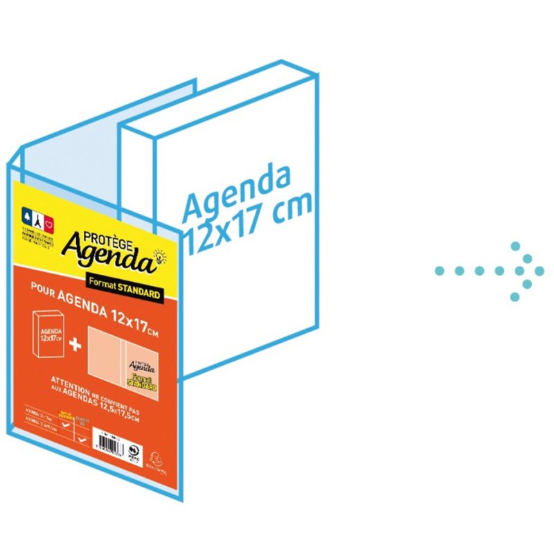 EXACOMPTA protège-agenda standard, PVC transparent, 170×120 mm