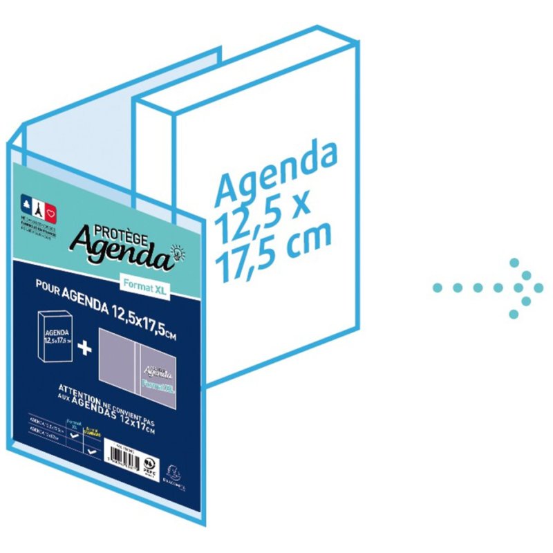 EXACOMPTA protège-agenda standard, PVC transparent, 170×120 mm