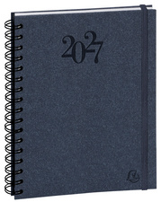 EXACOMPTA agenda La journée planifiée 22S, 180 x 225 mm, spiraal, donkerblauw