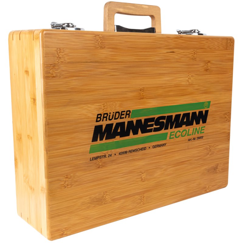 BRÜDER MANNESMANN ECOLINE coffret d'outils, 108 pièces, mallette bambou