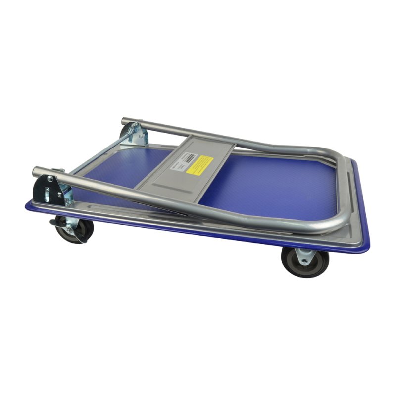 BRÜDER MANNESMANN platform trolley, blue, 72×47 cm, sheet steel construction