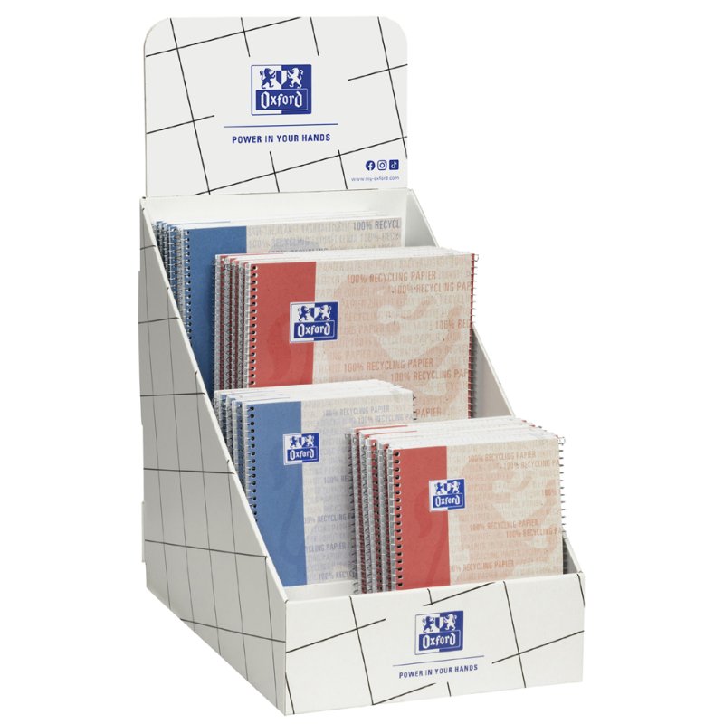 Oxford writing pads recycled paper, counter display, A4/A5, 40 pieces