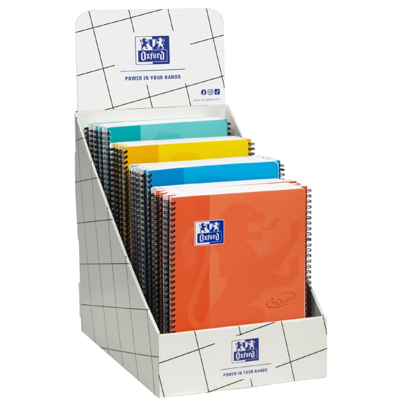 Oxford college pad A4+ Mix counter display, assorted colours, 40 pieces