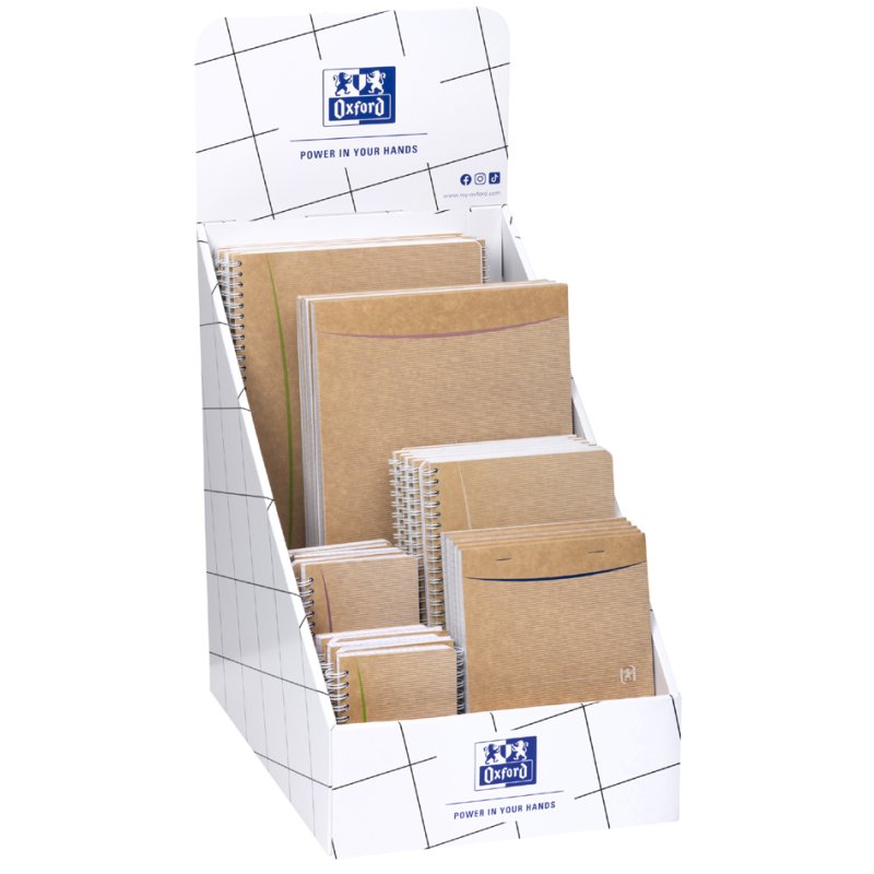 Oxford blocs-notes et carnets à spirales assortiment display, assorti coloré, 40 blocs