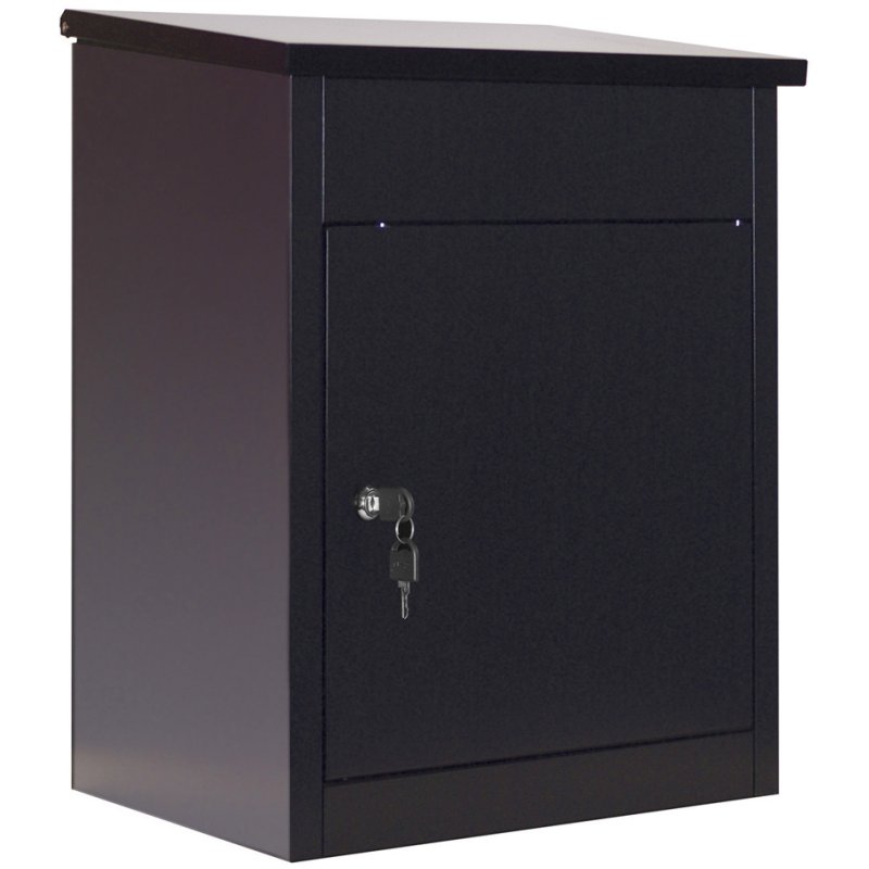 Phoenix pakketbrievenbus, cilinderslot, zwart, 61 L
