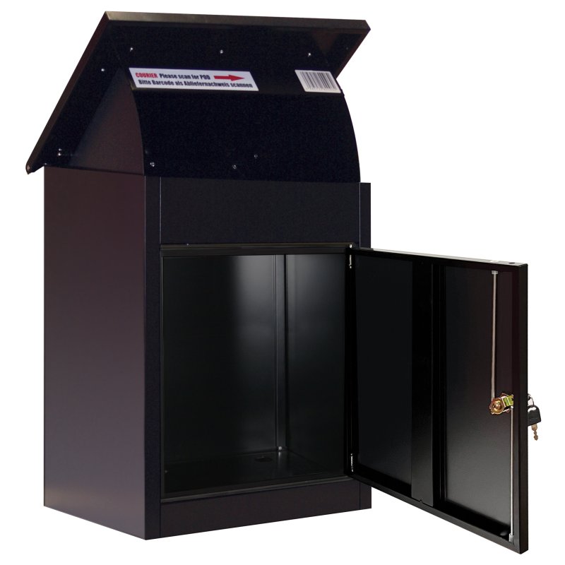 Phoenix parcel letterbox, cylinder lock, black, 61 L
