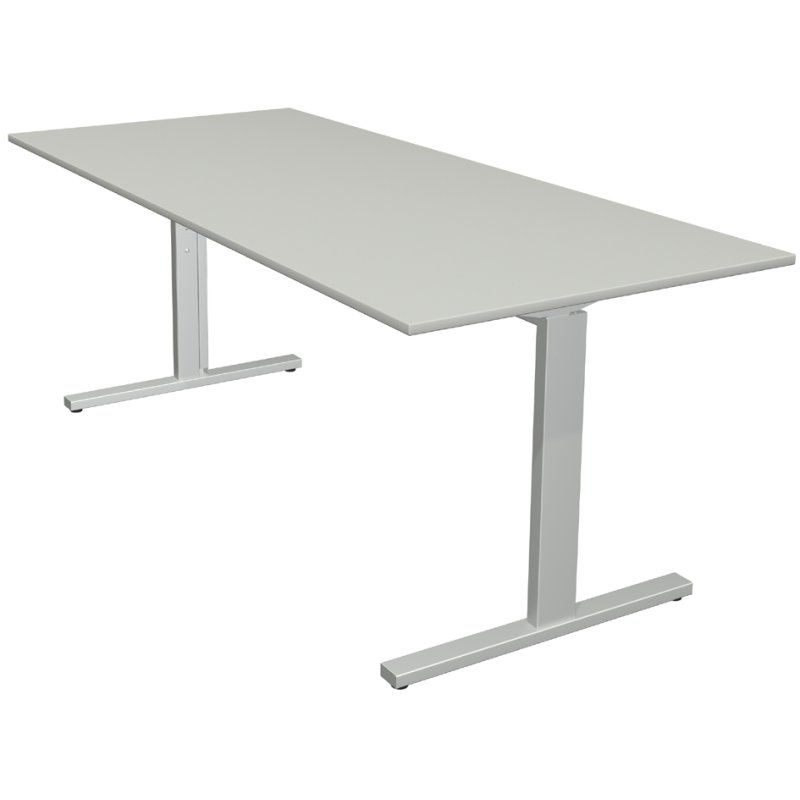 Kerkmann bureau Form 2, réglable en hauteur, 180×80 cm, gris clair