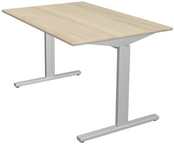 kerkmann bureau Form 2, hoogte verstelbaar, 180×80 cm, esdoorn
