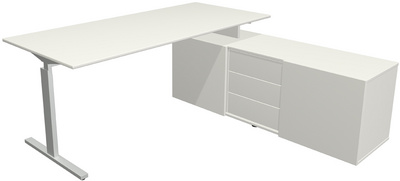 kerkmann complete werkplek Form 2, esdoorn, bureau 180×80 cm, sideboard 160×50 cm