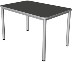 kerkmann bureau Prime 120, antraciet, 120×80×75 cm, aluminium onderstel