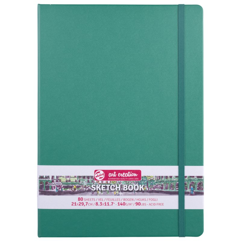 Royal Talens carnet de croquis Art Creation A4, couverture rigide, vert forêt, 80 feuilles