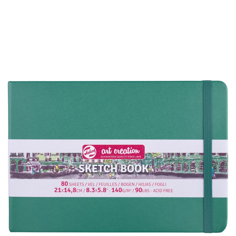 Royal Talens carnet de croquis Art Creation A4, couverture rigide, vert forêt, 80 feuilles