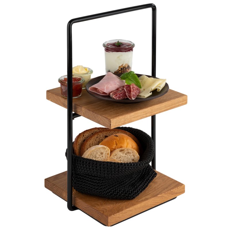 APS PERFECTO SMALL etagère, 2-tier, oak, height 405 mm