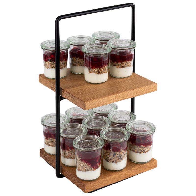 APS PERFECTO SMALL etagère, 2-tier, oak, height 405 mm