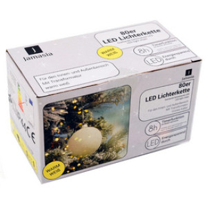 jamasia LED-lichtsnoer, groen, 80 lichten, spatwaterdicht