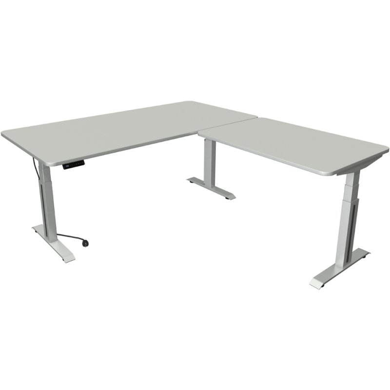 Kerkmann bureau assis-debout Move Professional, hauteur réglable, gris clair, 180×80 cm