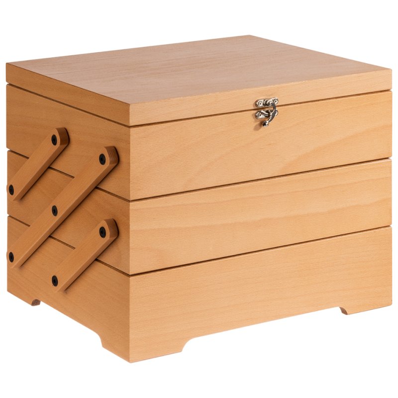 APS buffet box sewing box, natural oak, 3 compartments, 370×290×280 mm