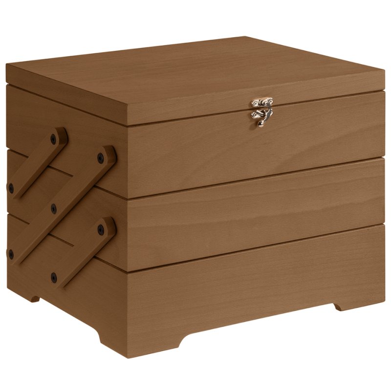 APS buffet box sewing box, natural oak, 3 compartments, 370×290×280 mm
