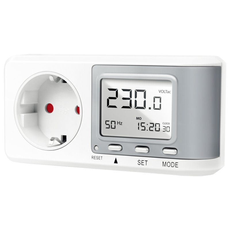 LogiLink energy meter with CO2 calculation, white/silver, LCD display, up to 3600 watts