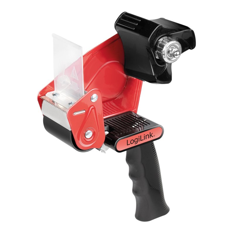 LogiLink dérouleur manuel pour ruban d'emballage, noir/rouge, 50 mm × 66 m