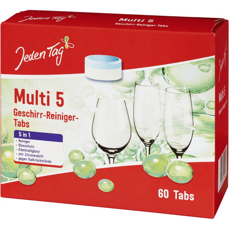 Jeden Tag tablettes lave-vaisselle Multi 5, 60 pièces