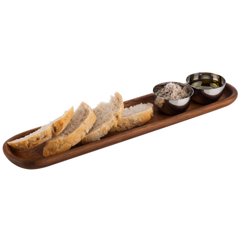 APS plateau de service, 370 × 80 × 20 mm, brun, bois d'acacia