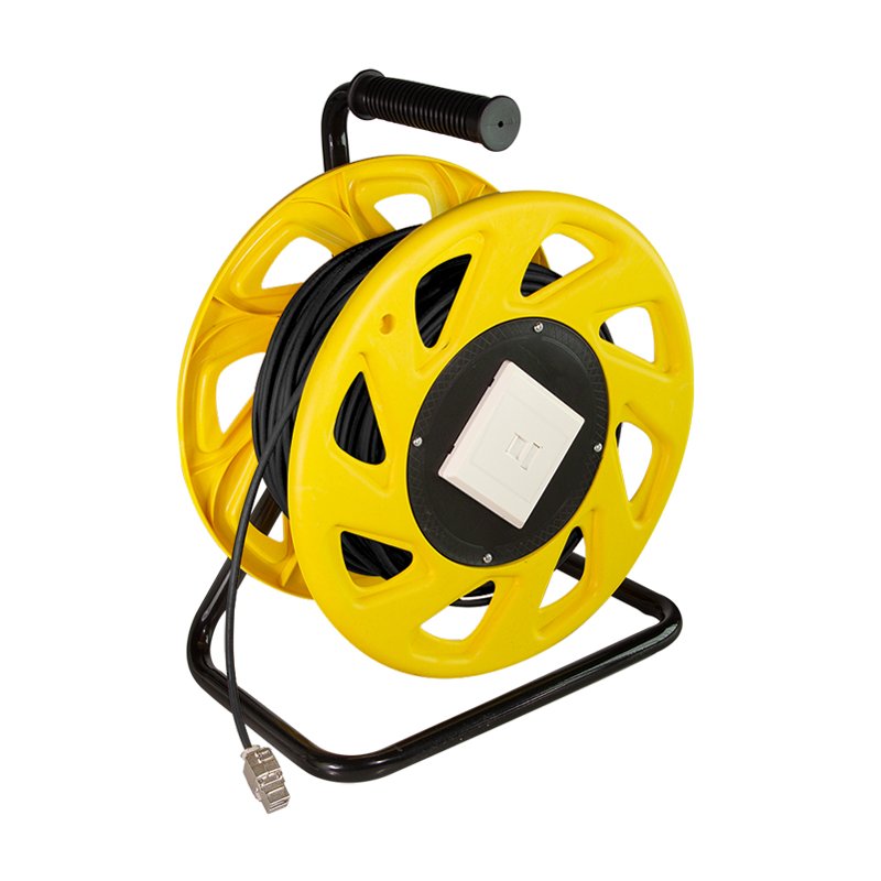 LogiLink Bobine de câble réseau professionnel Cat. 7 S/FTP TPE, jaune/noir, 60 mètres