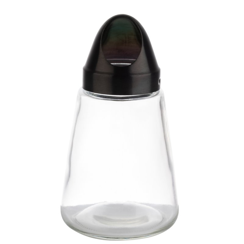 APS NOTOUCH distributeur de snacks, noir, récipient en verre avec couvercle en acier inoxydable