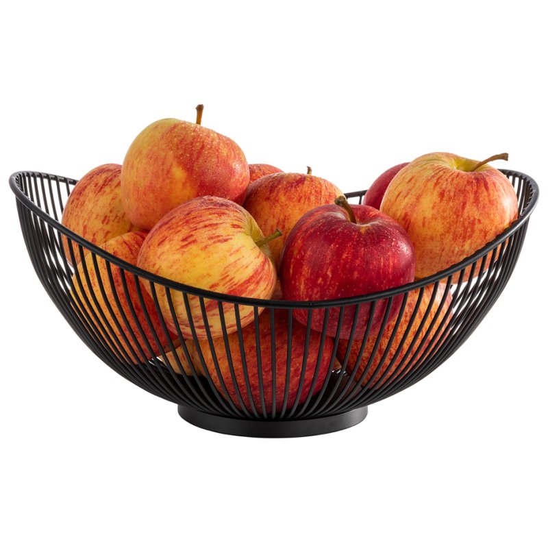 APS corbeille à pain et fruits SVART, ovale, noir, 295×255 mm