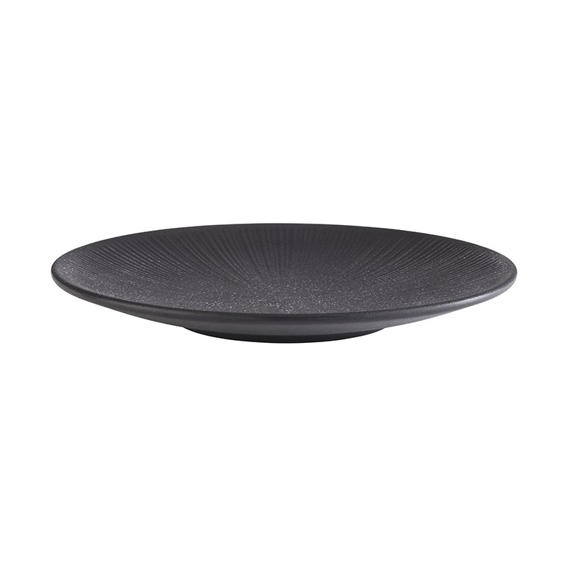APS assiette plate NERO, noir, diamètre 420 mm, mélamine