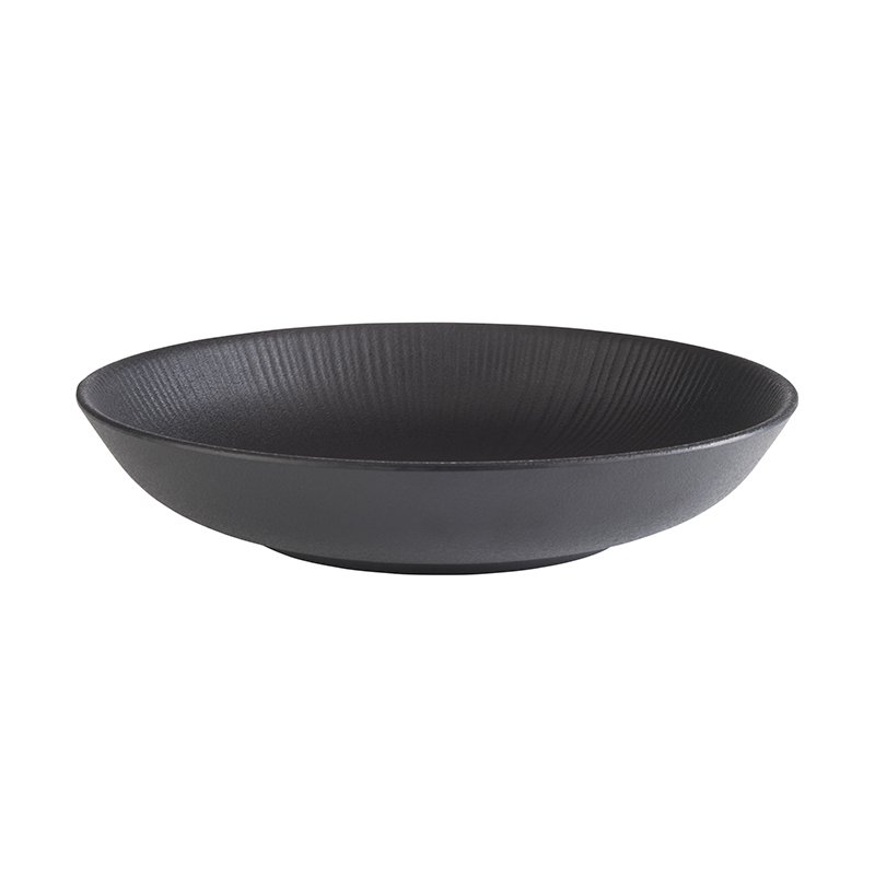 APS assiette creuse NERO, noir, diamètre 225 mm, mélamine
