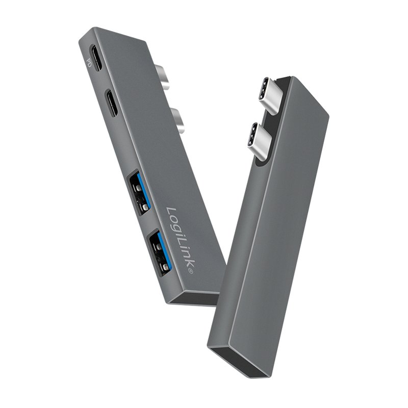 LogiLink Station d'accueil USB 3.2 Gen2x2, 4 ports, Power Delivery, argent