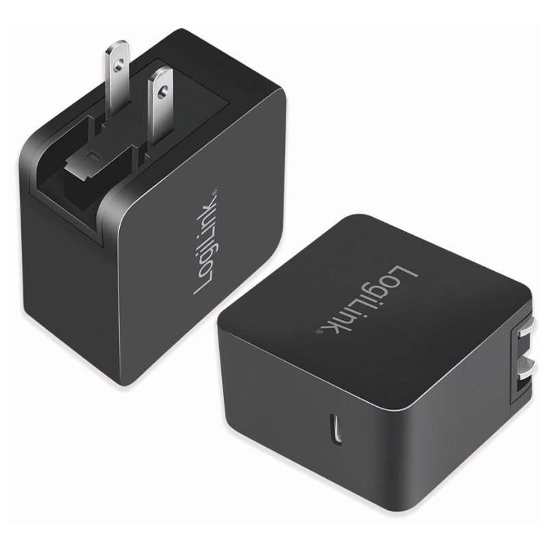 LogiLink USB-C travel adapter, black, 100+ countries
