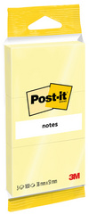 Post-it zelfklevende notitieblokjes, 76×127 mm, geel, 100 vel