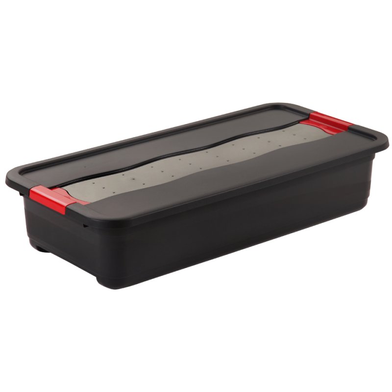 keeeper opbergdoos Eckhart, 33 liter, grafietgrijs/rood, 79,5×39,5×17 cm