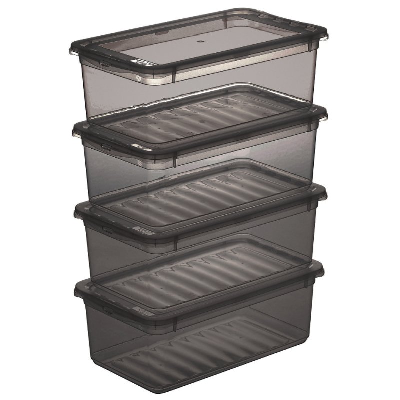 keeeper boîtes de rangement 'bea', 3×11 litres, gris cristal, 3 pièces