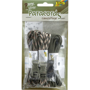 folia Camouflage paracordset, groen en bruin, 4 mm, 3 touwen à 3 meter