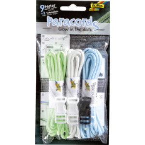 folia Paracord set gloeit in het donker, gekleurd geassorteerd, 3×3 meter, 4 mm