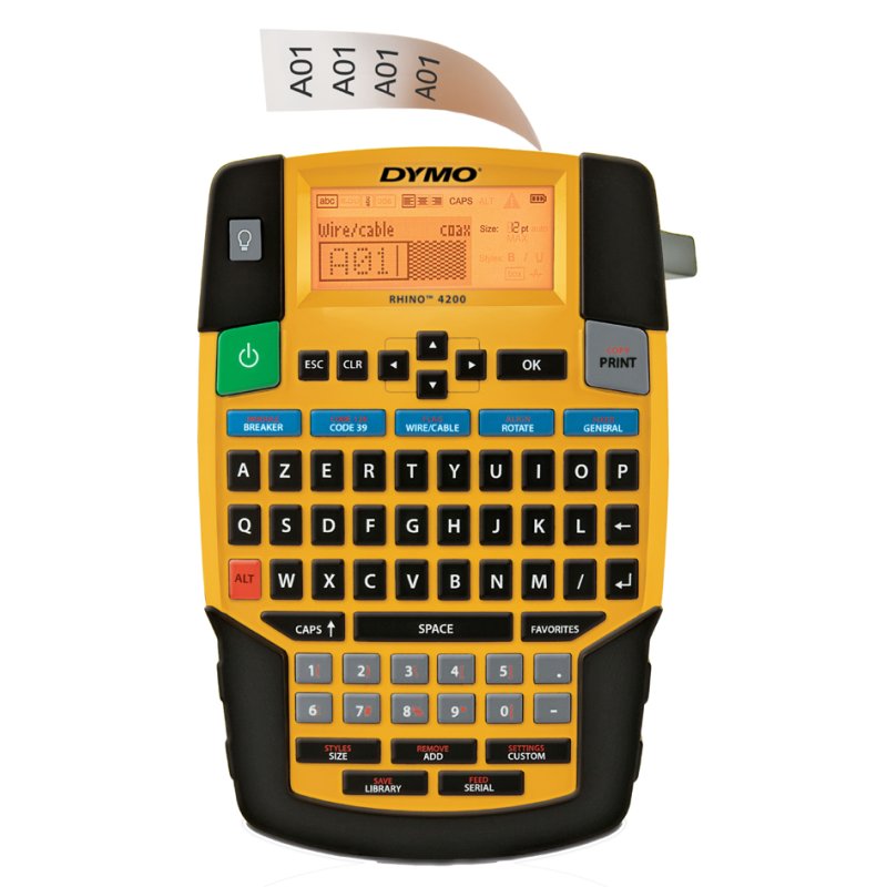 DYMO labelprinter RHINO 4200, AZERTY-toetsenbord, industrieel gebruik
