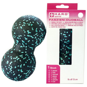HARO duo-massagebal voor bindweefsel, zwart/mintgroen, 75 mm diameter, 150 mm