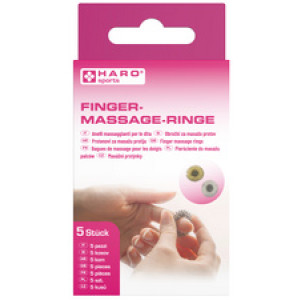 HARO vingermassagering set, koolstofstaal, 5 stuks, goud en zilver