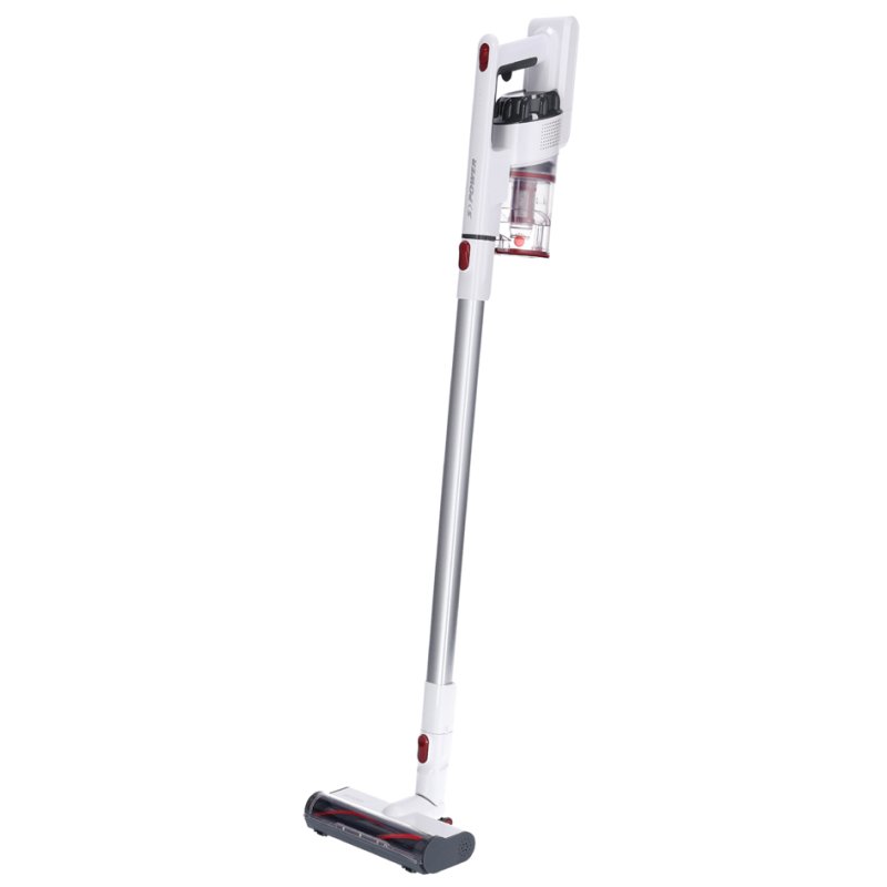 SEVERIN draadloze steelstofzuiger S'Power HV 7152, 22,2 V Li-ion accu, wit/rood, 40 min looptijd