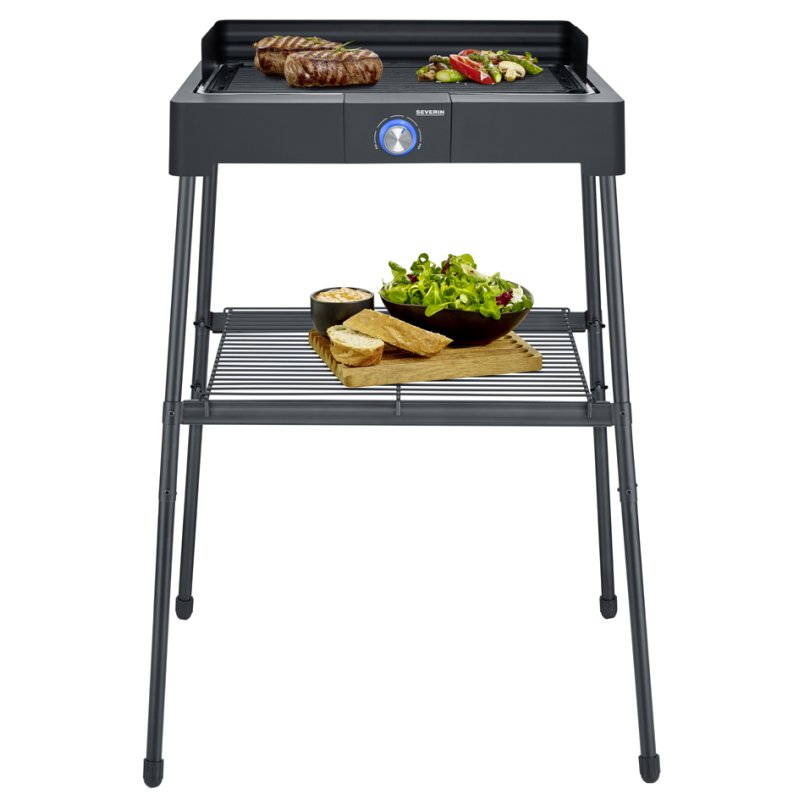 SEVERIN free-standing electric grill PG 8568, aluminium grill plate, black