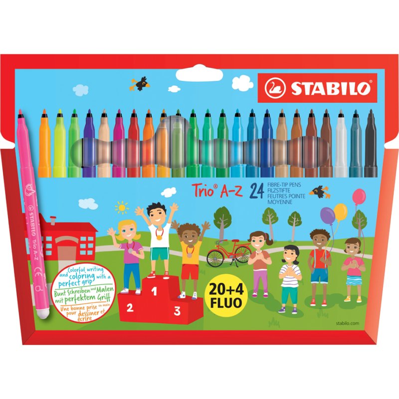 STABILO feutres Trio A-Z, lavable, 18 pièces, 0,7 mm
