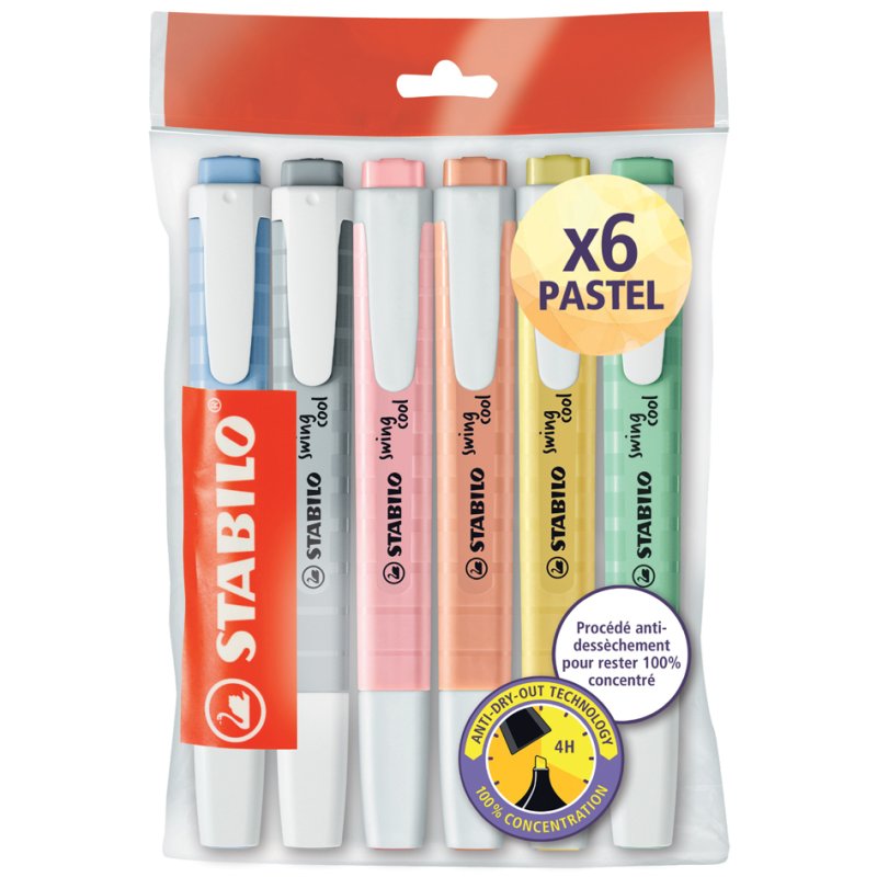 STABILO highlighters Swing Cool pastel, 6 pieces, 1-4 mm